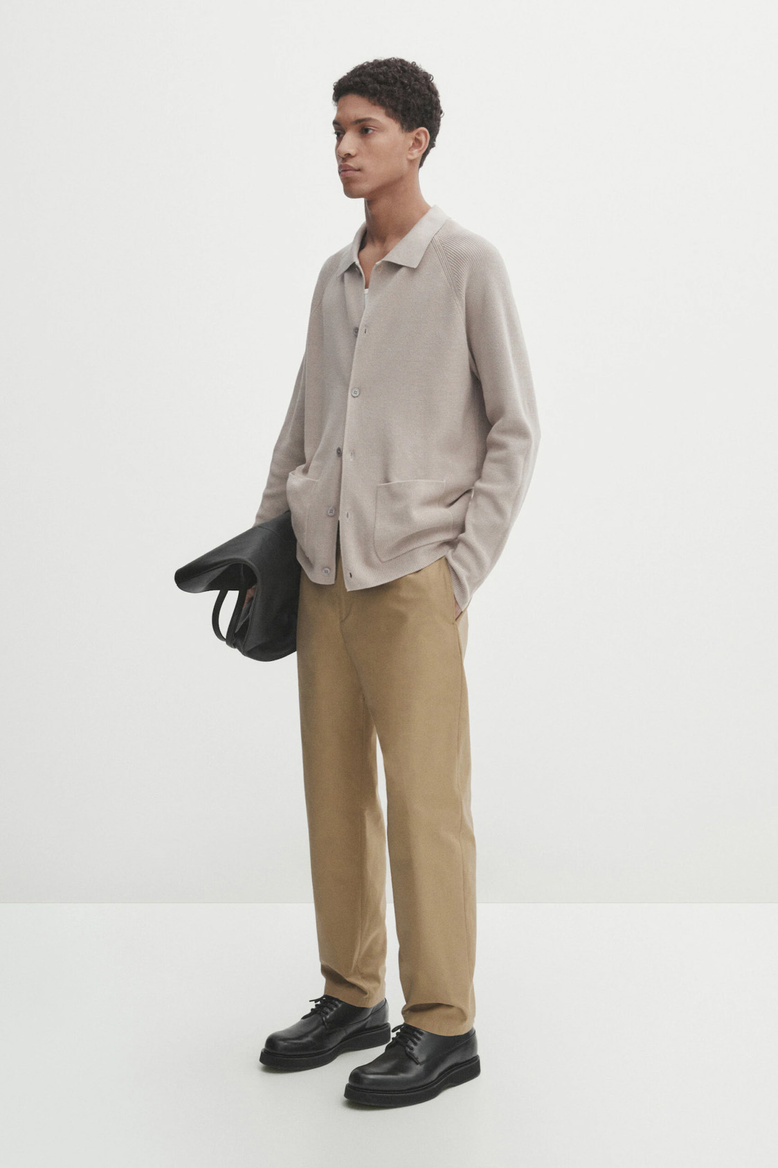 Micro twill tapered fit chino trousers