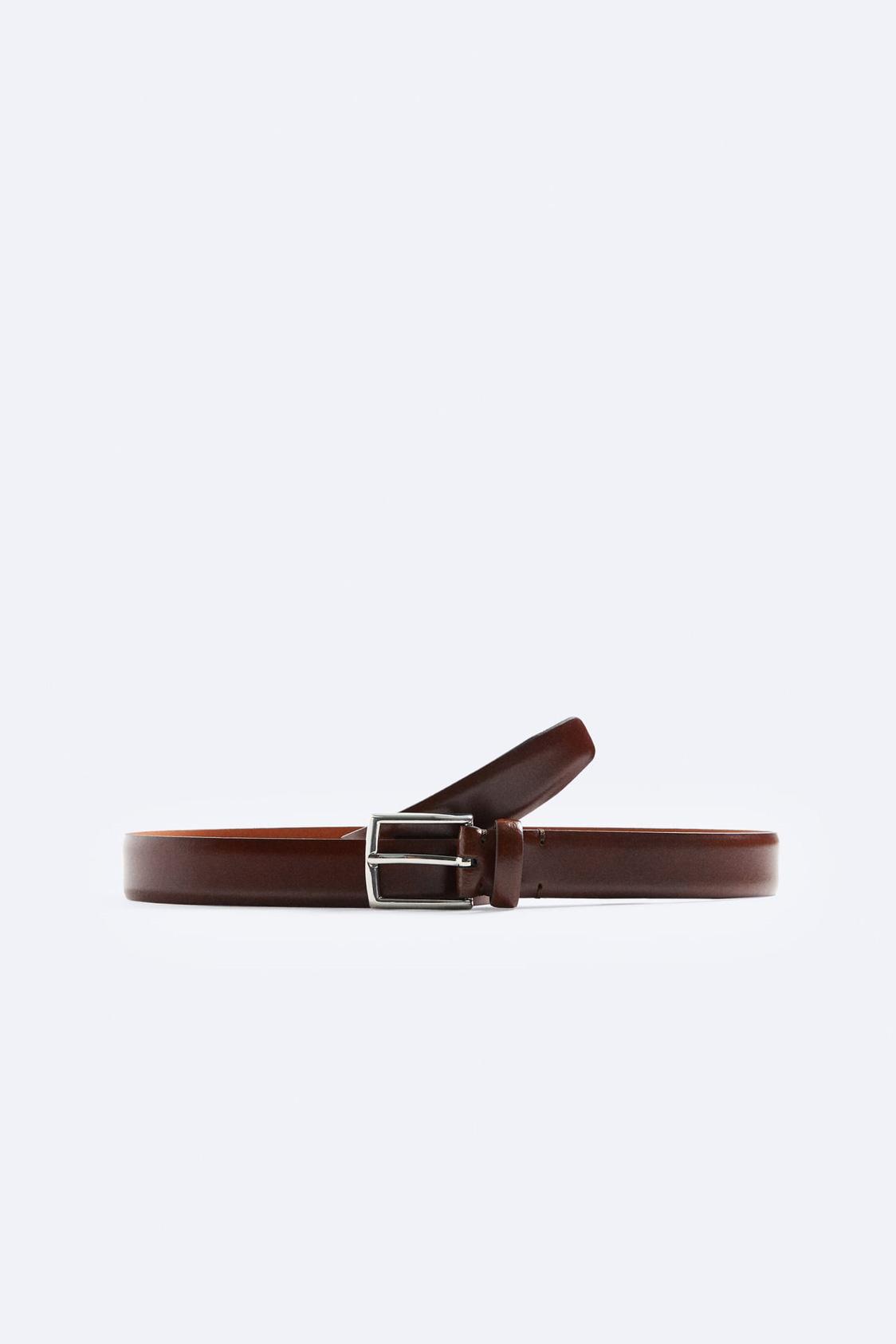 Topstitched leather belt